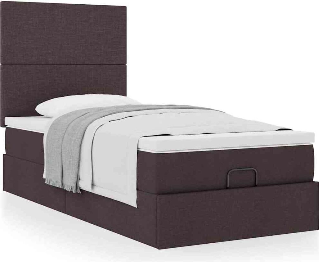 Maison Exclusive - Ottoman-Bett mit Matratze Dunkelbraun 100x200 cm Stoff