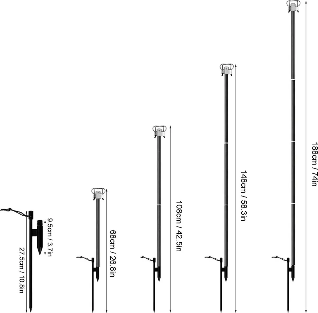 Suspension lumière camping légère en alu avec fixation de table réglable - 5