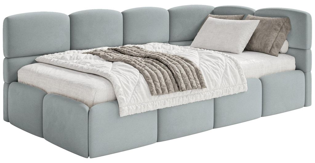 Selsey Cloudy – detská posteľ 90x200 s matracom, čelo Obrázok produktu 