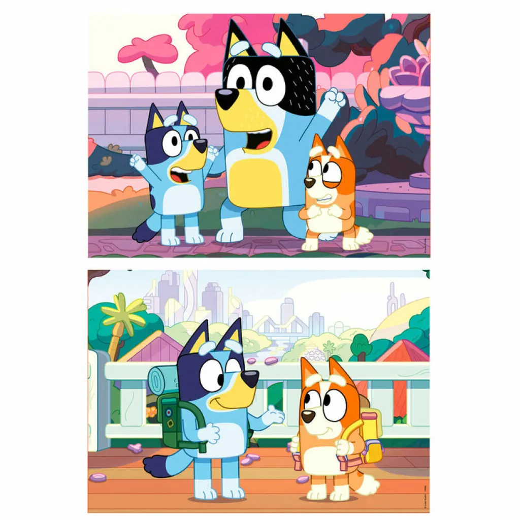Mallette puzzle enfant Bluey avec deux puzzles de 20 pièces