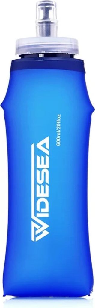 Faltbare Trinkflasche 600 ml, BPA-frei – Ultraleichte Soft Water Bottle aus TPU mit Silikon-Mundstück – Outdoor Wasserflasche für Wandern, La...