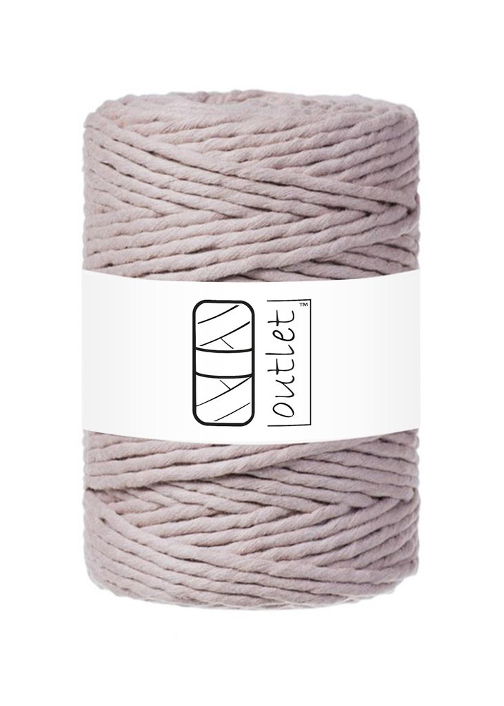 Perlgrau Baumwoll-Makramee-Kordel 5mm 100m OUTLET