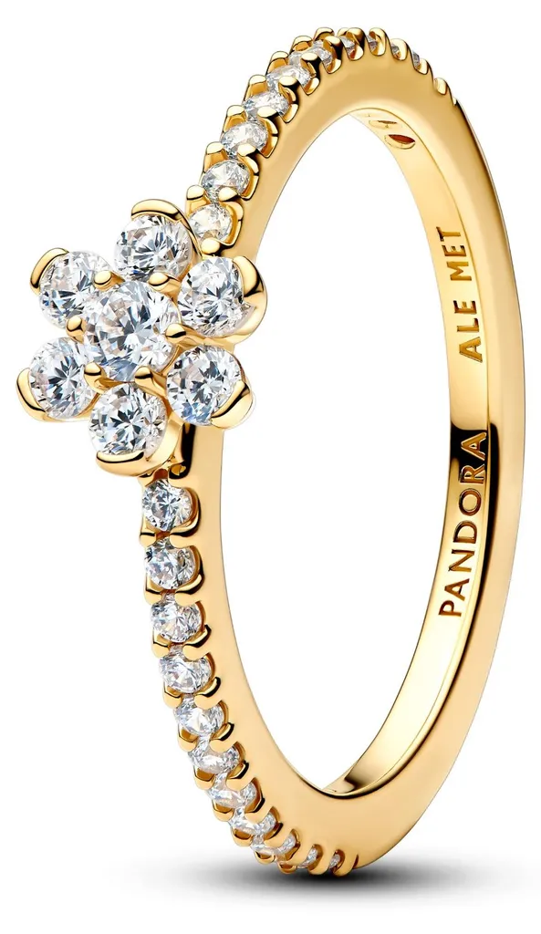 Bague Pandora Fleur Étincelante 164499C01 Dorée Or 14k Taille 56