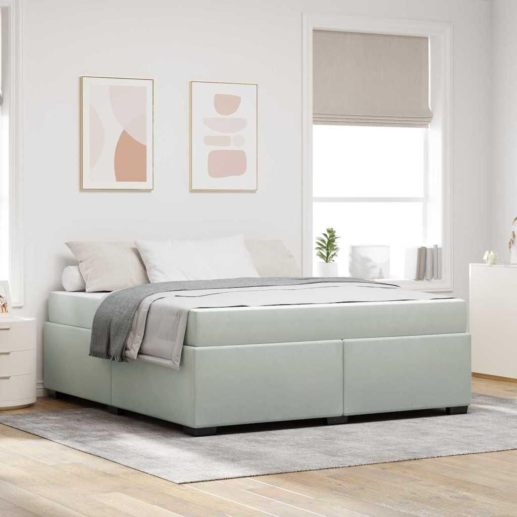 Maison Exclusive - Bettrahmen mit Matratze Hellgrau 180 x 200 cm Stoff