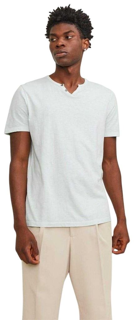 Jack And Jones - T-Shirt für Herren, Geteilter Halsausschnitt, kurzärmlig GT22430 (S) (Hellblau)