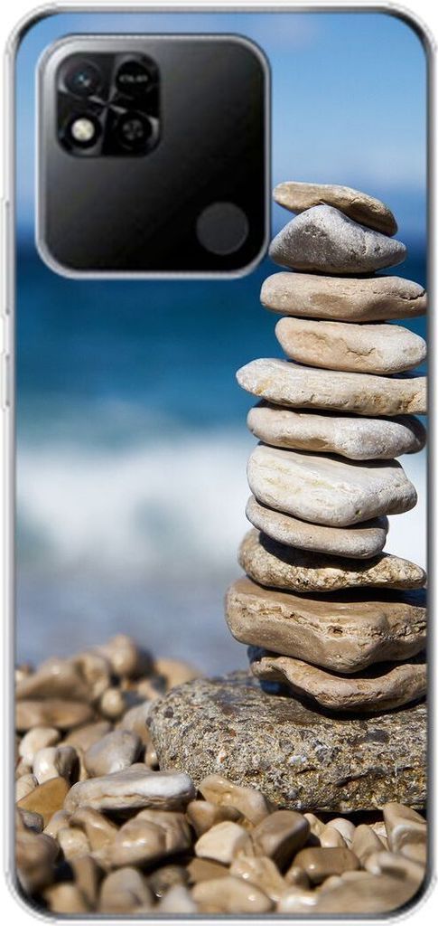 König Design Hülle kompatibel mit Xiaomi Redmi 10A Kunststoff Soft Handyhülle - Handy Case Steine