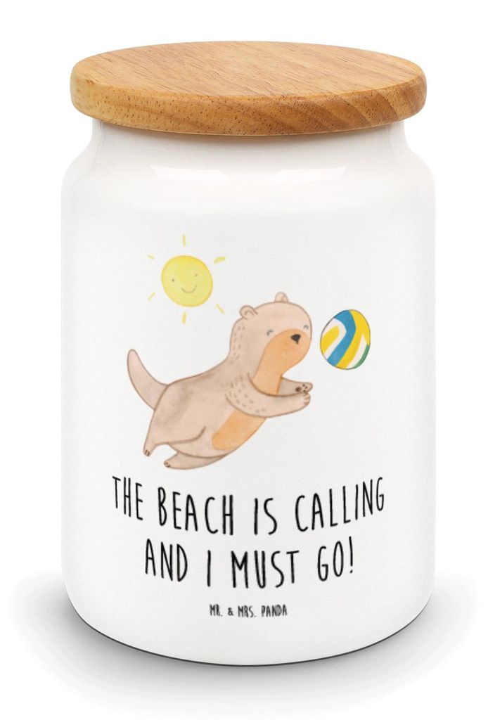 Mr. & Mrs. Panda Kaffeedose Sommer Meer Strand - Weiß - Produktbild 