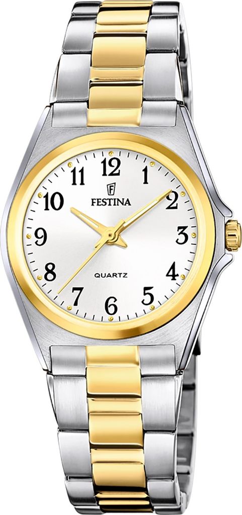 Festina Edelstahl Damen Uhr Armbanduhr silber gold Casual D2UF20556/1