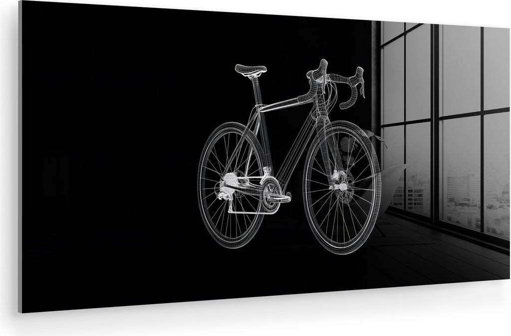 MuchoWow Glasbilder - Bilder auf Wandbild - Foto auf Glas Linien - Illustration - Weiß 80x40 cm Wanddekoration aus Glas - Acrylglasbild - Acrylbil...