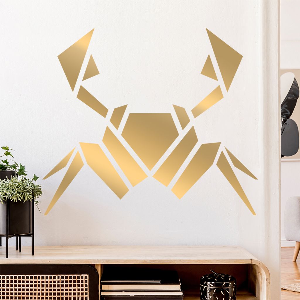 Papierfalten Krabbe Wandtattoo Wandaufkleber Wall Sticker - Dekoration, Küche, Wohnzimmer, Schlafzimmer, Badezimmer