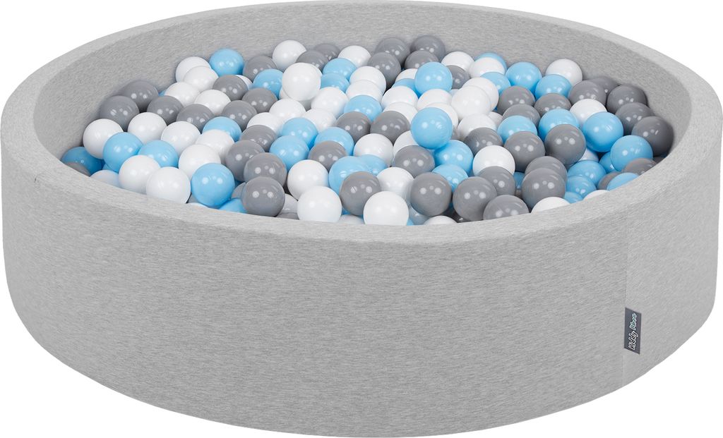 KiddyMoon Bällebad 120x30cm 600 Bälle ∅7cm Rund Bällepool Mit Bunten Bällen Für Babys Und Kinder