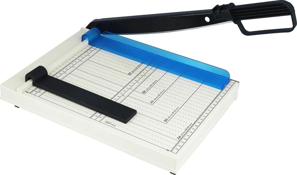 Papierschneider - Hebelschneider - A4/B5/A5/B6 - Kapazität 15 Blatt - Robuste Bauweise - Für Büro & Zuhause - Schwarz