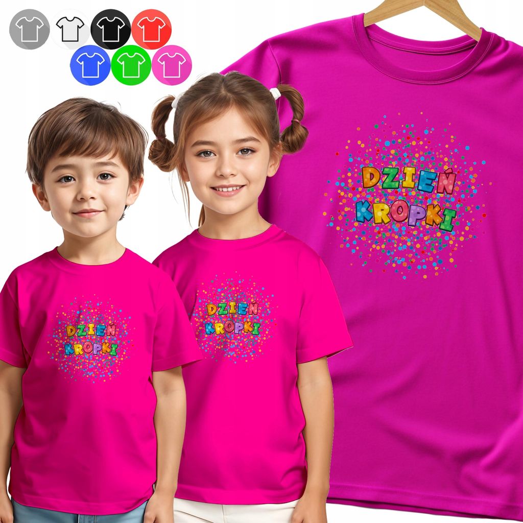 Kinder-T-Shirt - Tagsüber Polka Dots Bunte Motive - 146 L