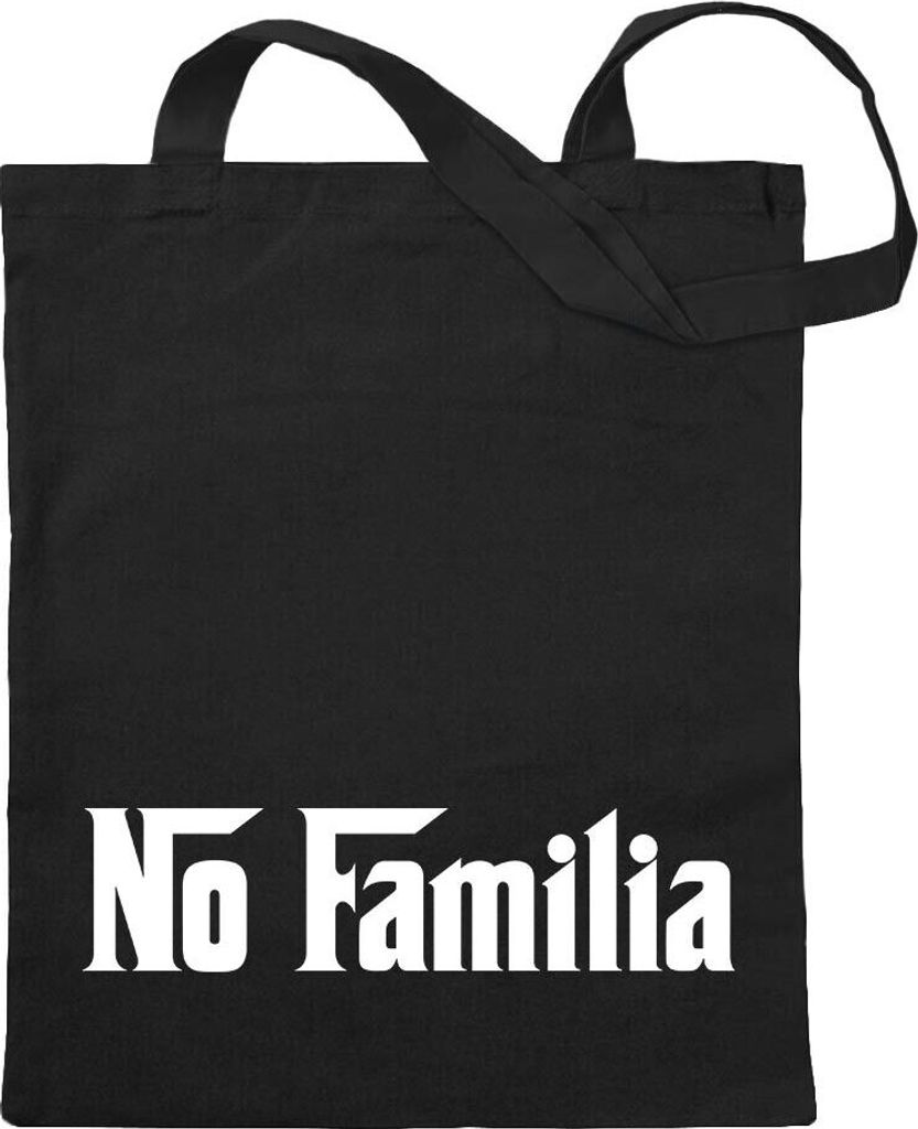 Kiwistar - Baumwolltasche - schwarz - No Familia Mafia Die Familie - Tragetasche Stoffbeutel Umhängetasche langer Henkel