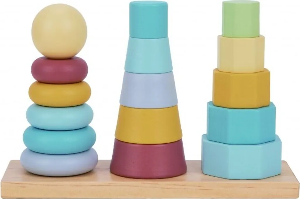 Trieur Montessori Lumarko à trois tours en bois pour empiler et trier
