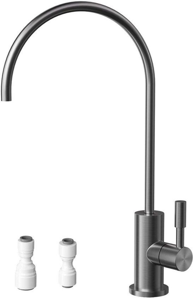 Antraciet geborstelde roestvrijstalen keukenkraan mit 360° Drehfunktion, lösbar für umgekehrte Osmose oder Wasserfilteranlage, löslich an Wasse...
