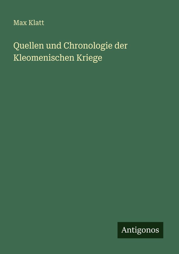 Quellen und Chronologie der Kleomenischen Kriege