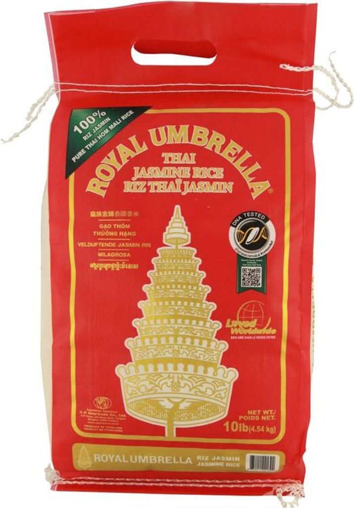 Royal Umbrella Thai Jasmin Reis 4,54 kg | Thai Hom Mali Jasmine Rice