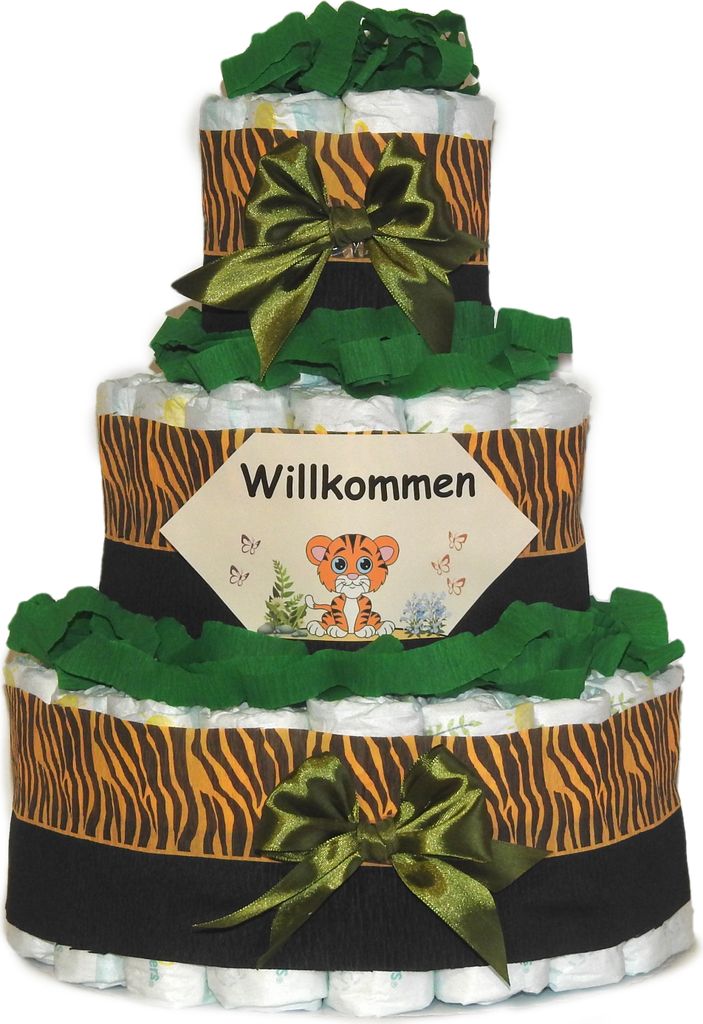 Windeltorte | Geschenk zur Geburt | Windelgeschenk neutral Produktbild 