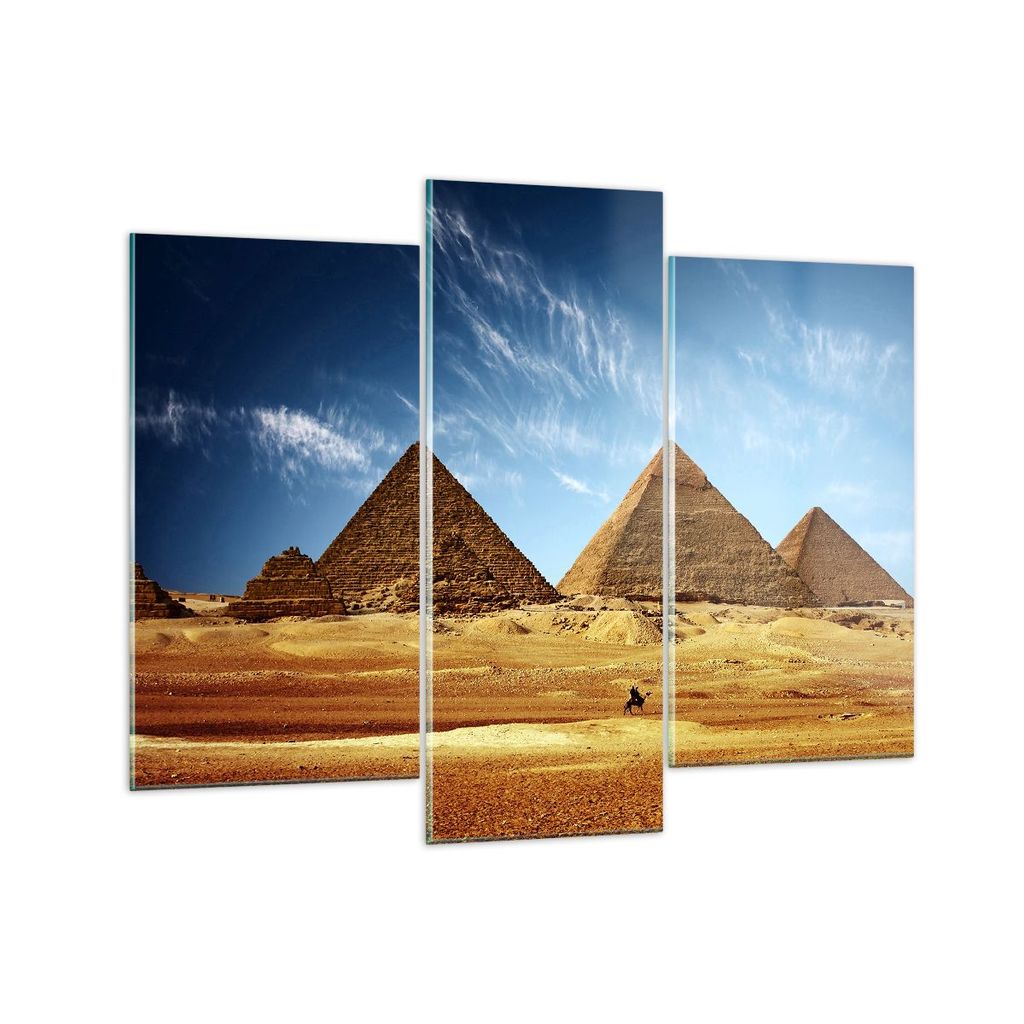 Bilder auf glas - Pyramide Wüste Sand - 130x100cm - Glasbilder - Wandbilder - Kunstdruck - zum Aufhängen bereit - Wanddekoration aus Glas - Glas ...