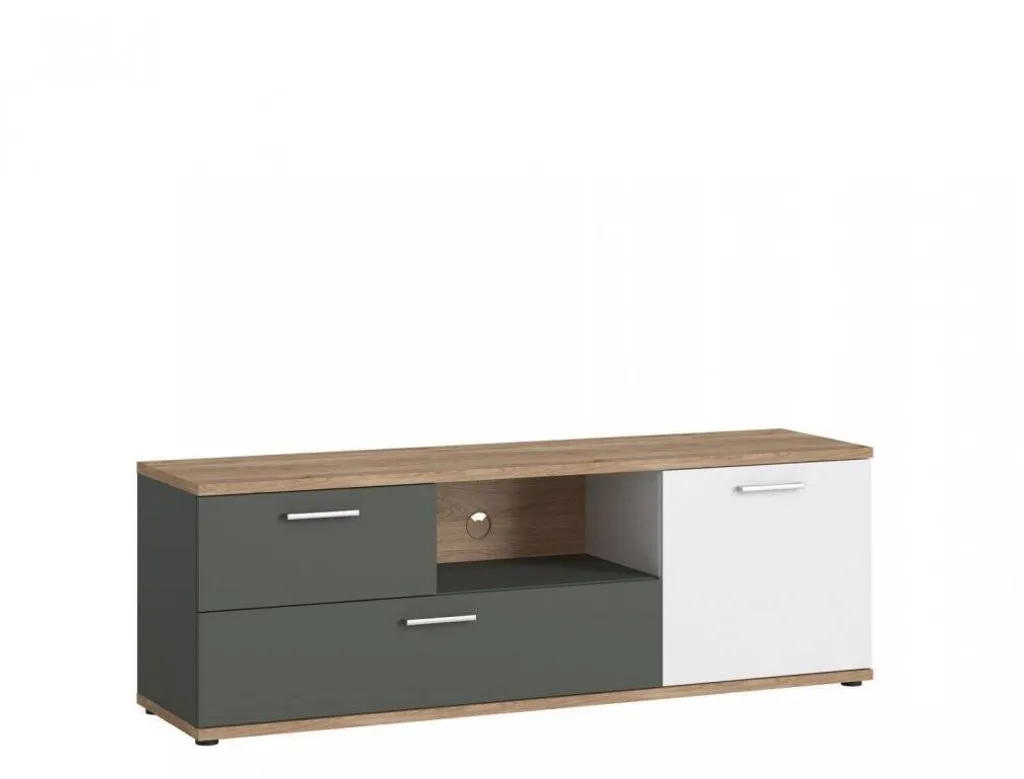 Grand meuble bas TV Twenty salon avec rangements fermés et sécurité