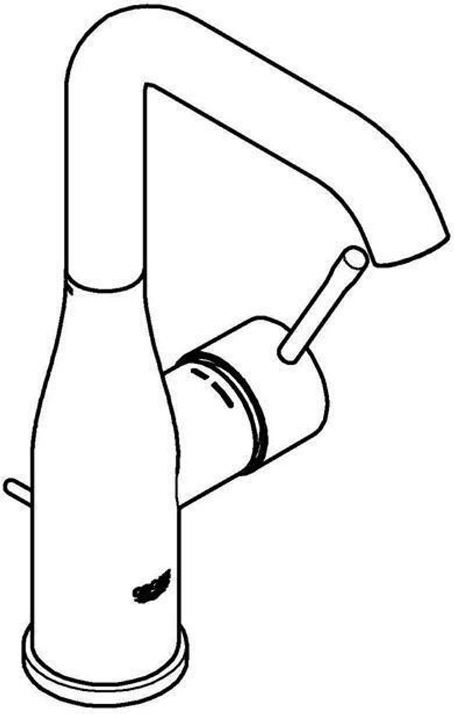 Grohe Essence Einhand-Waschtischbatterie, L-Size, schwenkbar, Ausladung 127mm, mit Zugstangen-Ablaufgarnitur, 24174GL1