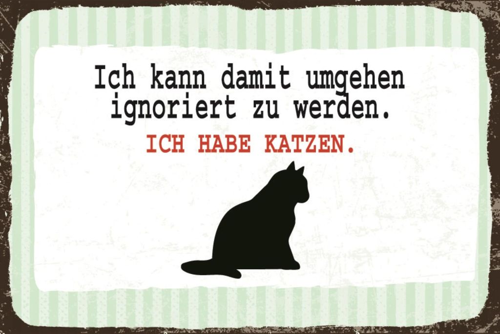 vianmo Holzschild 12x18 cm Ignoriert werden Katze