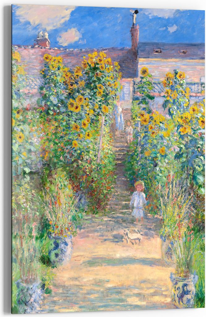 DEQOART Glasbild Echtglas 40x60 cm 'Sonnenblumenweg' Wandbild Bild modern Deko