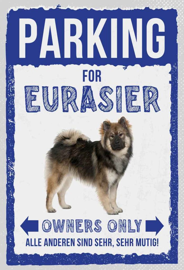 vianmo Holzschild 30x20 cm parking for eurasier Hund