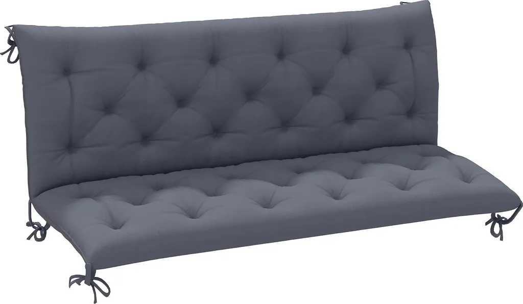 Coussin de banc avec dossier 150x98x8 cm gris clair pour jardin 3 places