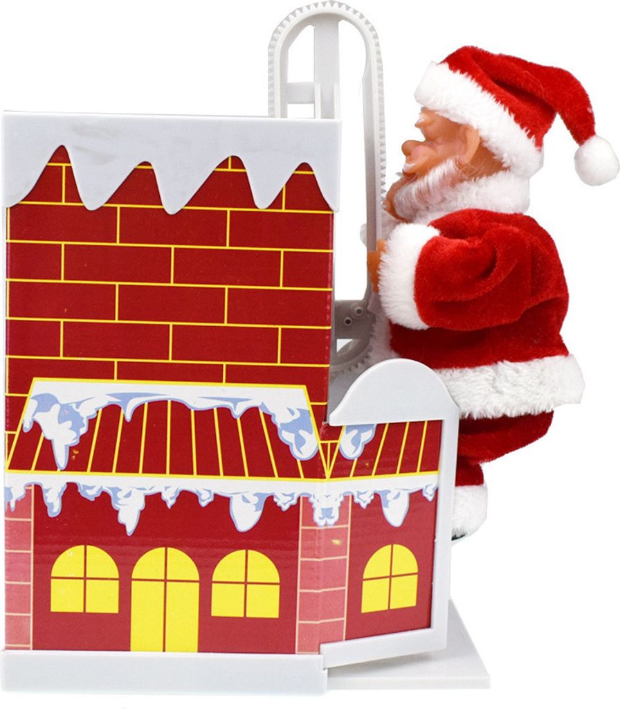 Santa Claus Figurine mit Musik Weihnachtsdekoration, Klettern Sie Schornstein Elektrische Weihnachtsmann-Ornament