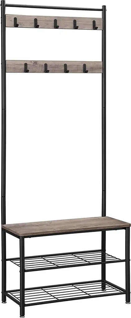 Vestiaire d'entrée avec miroir intégré et rangement chaussures fermé