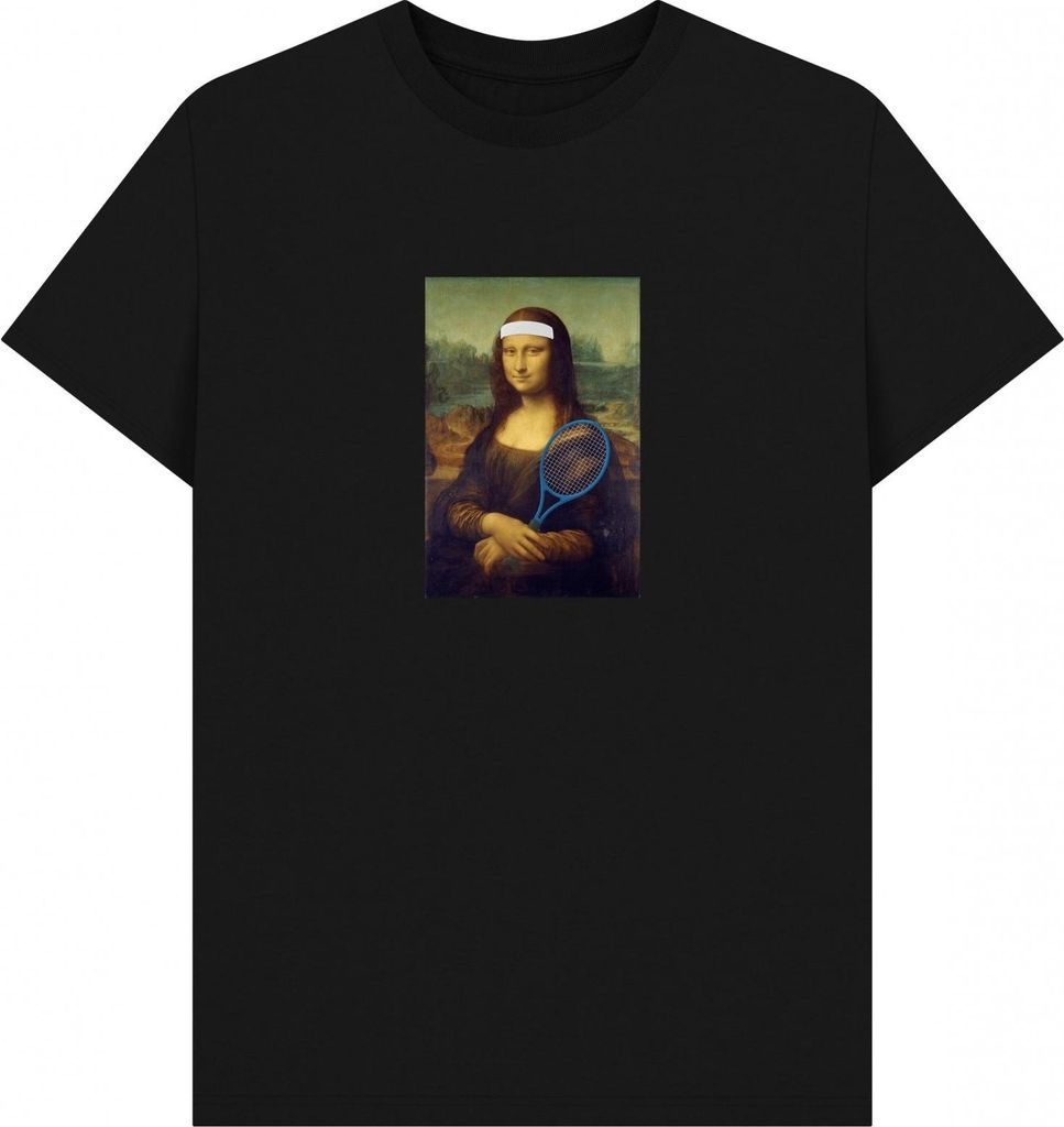 Apoh - "Mona Lisa" T-Shirt für Herren/Damen Uni PN1614 (XXL) (Schwarz)