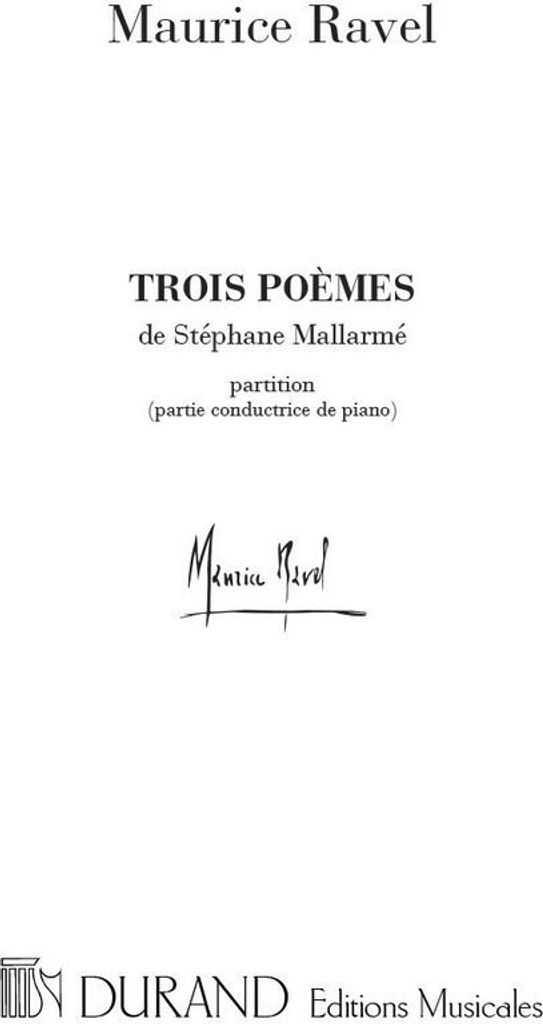3 Poemes für Soprano, 2 Flüten, 2 Klarinetten,und Piano