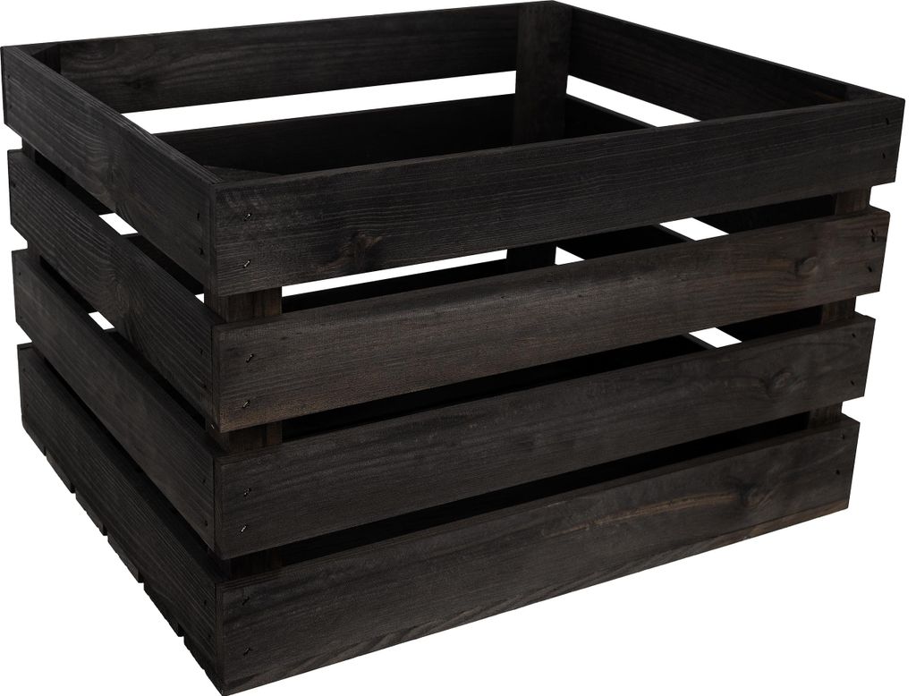 Creative Deco Caisse en Bois Noir 50 x 40 x 30 cm Caisse Image du produit 