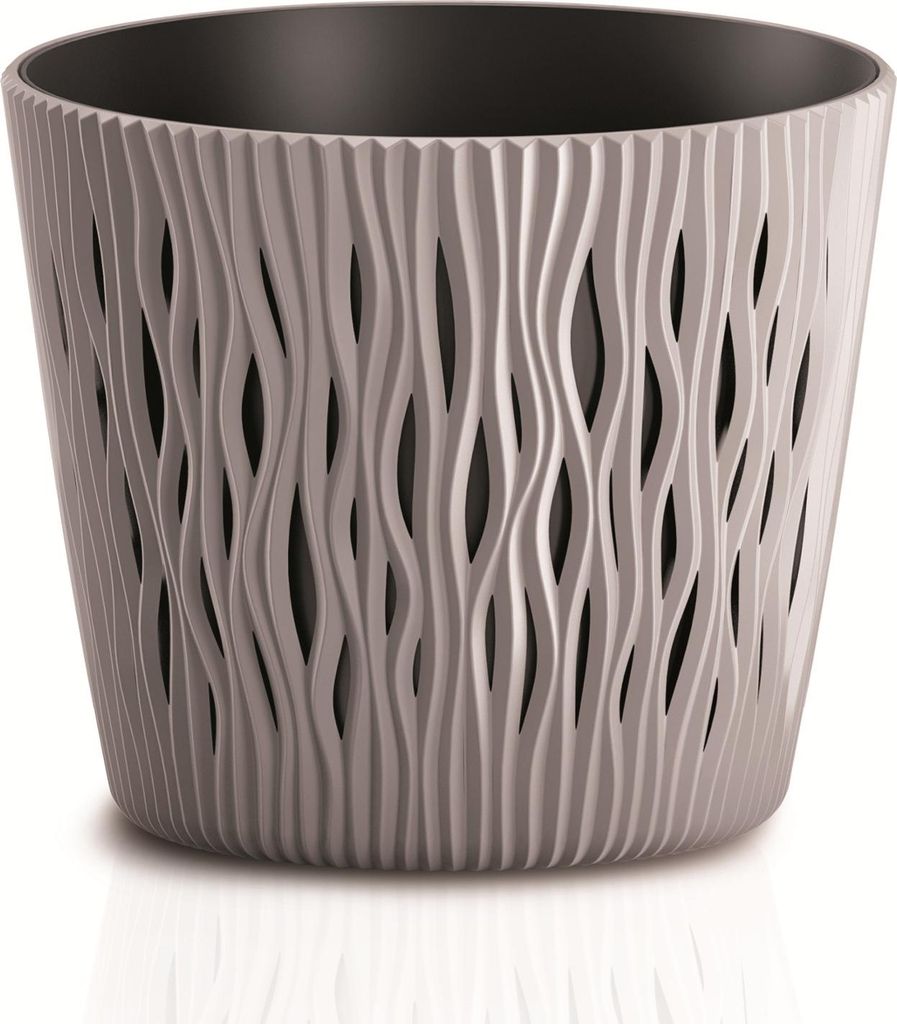 doniczka z wkładem  12,8xh11cm SANDY ROUND - mocca Zdjęcie produktu 
