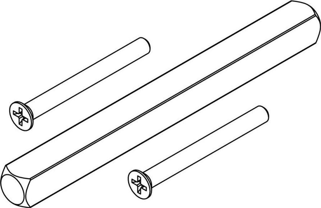 Griffwerk Set für Griffe ONE Griffpaare Vollstift 8x8x125mm -M4x65mm Schrauben TS 65-70mm
