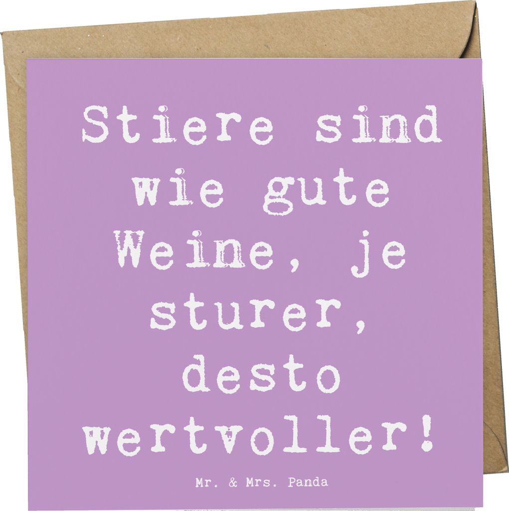 Mr. & Mrs. Panda Grußkarte Spruch Sturer Stier - Produktbild 