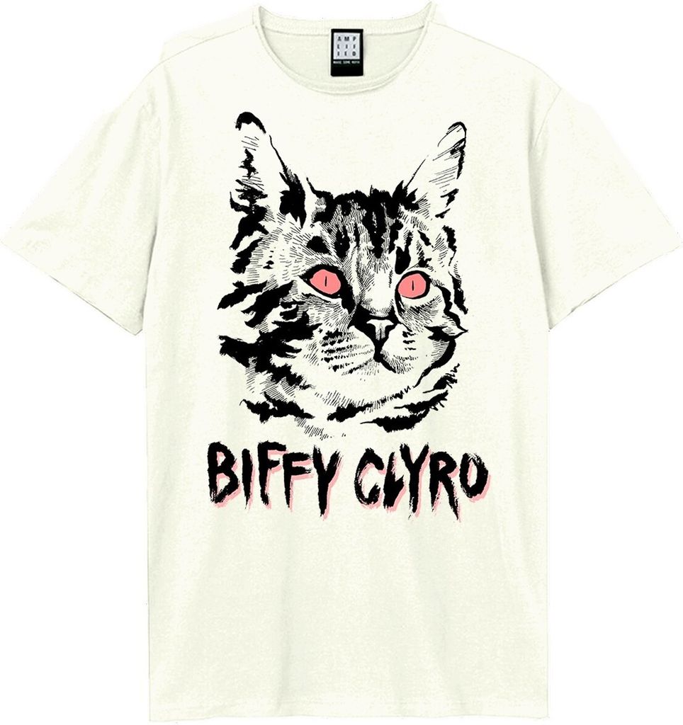 Amplified - "Black Cat" T-Shirt für Herren/Damen Uni GD1873 (M) (Altweiß)