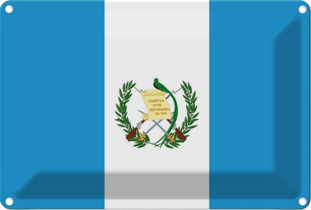 vianmo Blechschild 12x18 cm Guatemalas Guatemala Flagge Fahne Wappen