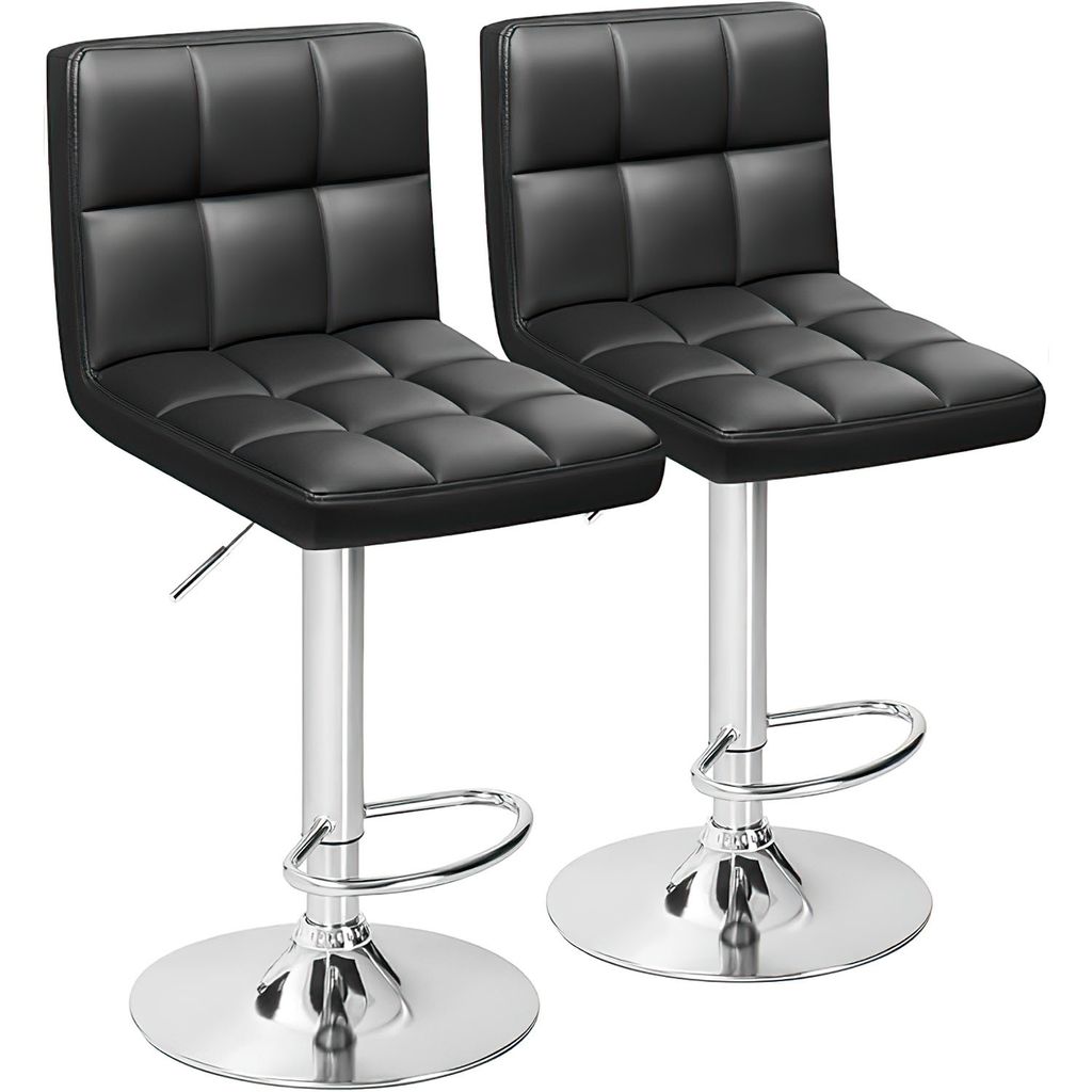 Barhocker 2er Set Höhenverstellbar Kunstleder mit Lehne Barstuhl Bar Hocker Stool BarChair Barsessel Küchenstühle mit Rückenlehne Fußstütze M...