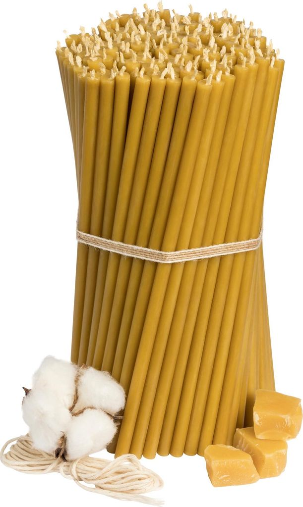 Diveevo Candele Di Cera D'api Kirchliche Nr. 30 – 50 Pezzi, Candele Rituali Di Alta Qualità, Lunghezza: 29,5 Cm, Diametro: 8,5 Mm, 150 Minuti, Colore Verde, 700 G, Senza Gocce E Fumo - Foto 6