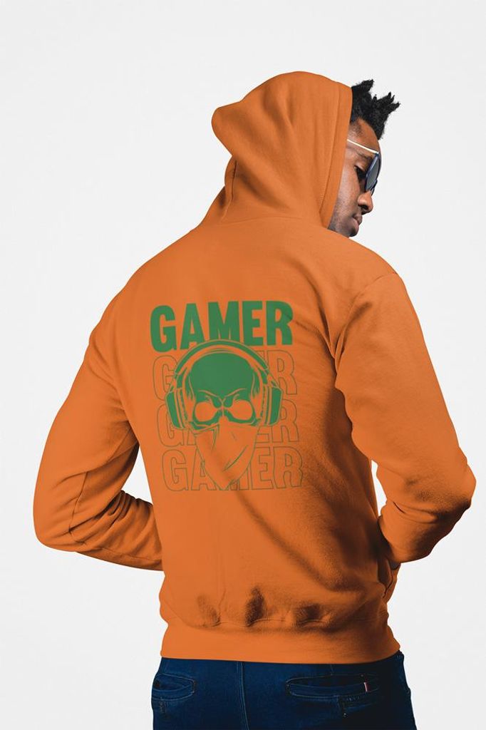 D&B Uni Hoodie ZIPST00202 Gamer Orange-Größe L