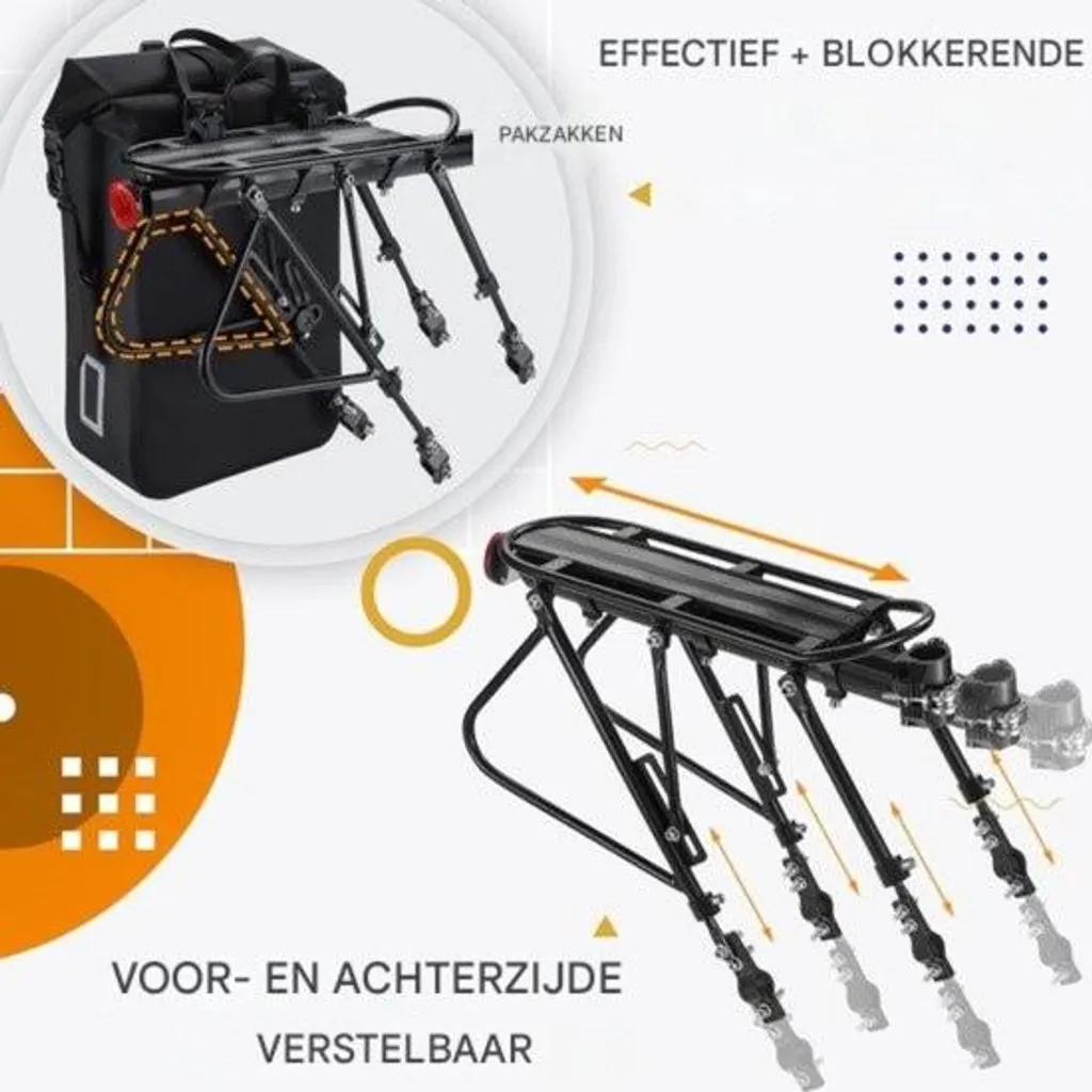 Porte-bagages VTT ultra robuste en alliage - Capacité lourde 140KG