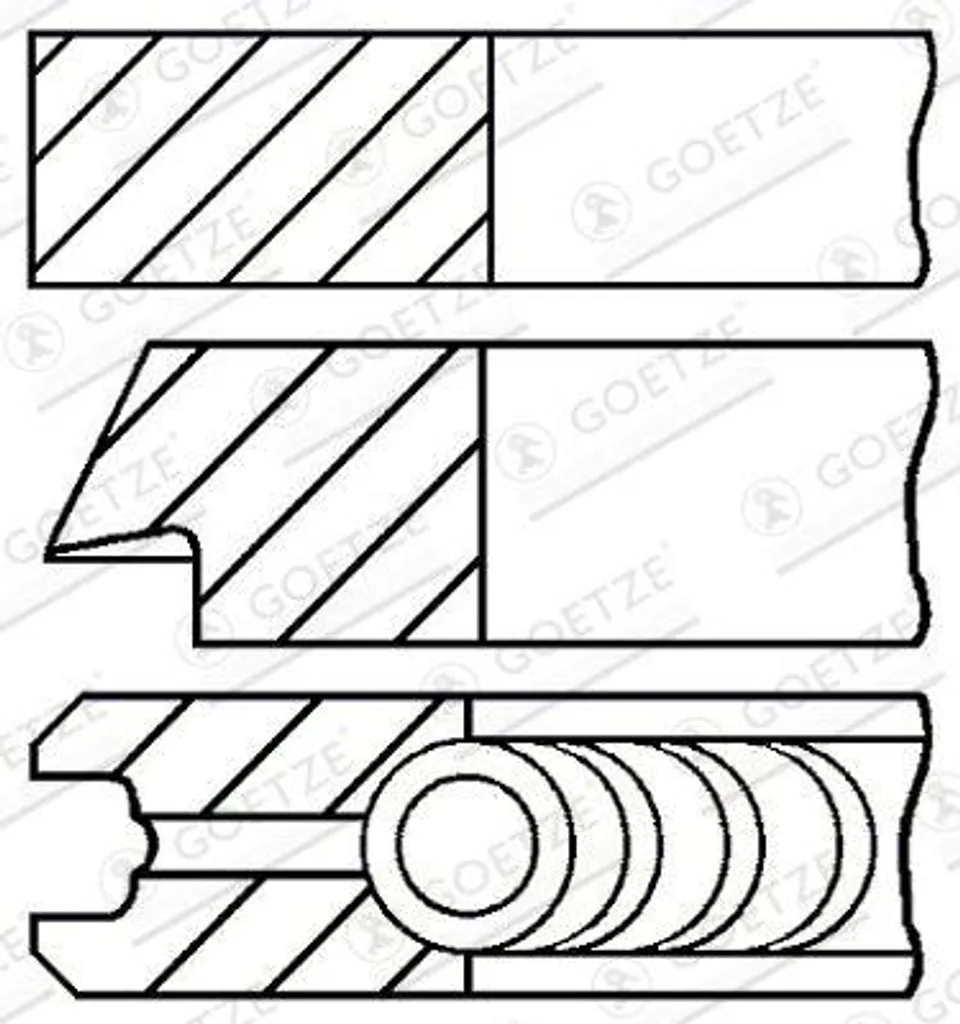 Jeu de Segments de Piston GOETZE 08-429300-00 pour Moteurs MultiJet