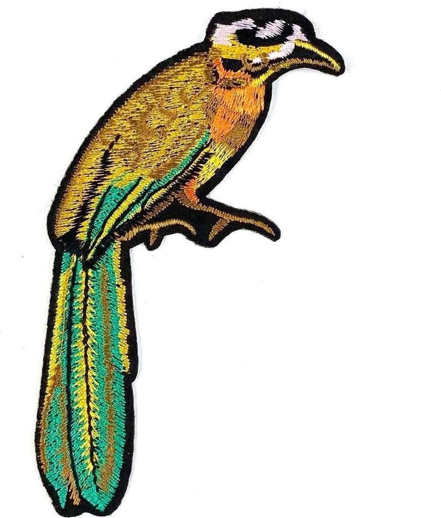 Vogel-Aufnäher zum Aufbügeln, goldbraun