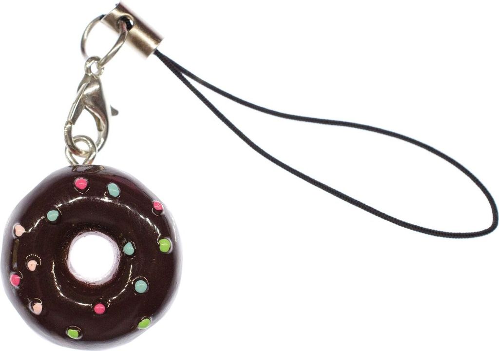 Donut Schoko Doughnut Handyanhänger Miniblings Handyschmuck Gebäck Kuchen braun