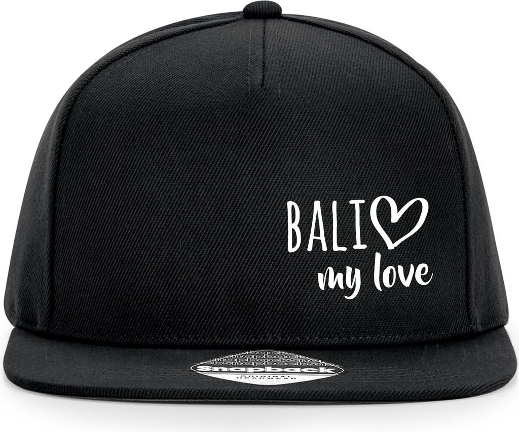 Huuraa Cappy Mütze Bali my love Black Polyester Snapback Kappe Geschenkidee
