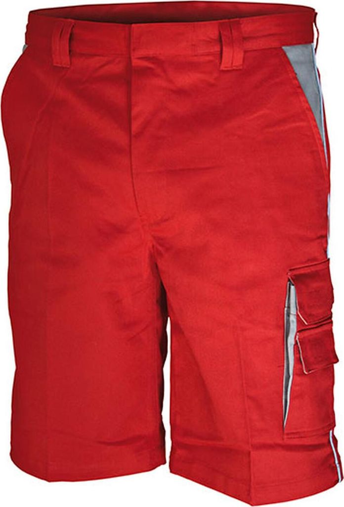 Carson Contrast CC709S | Contrast Work Shorts / Bei 60 Grad waschbar - Farbe: Red/Grey - Größe: 46