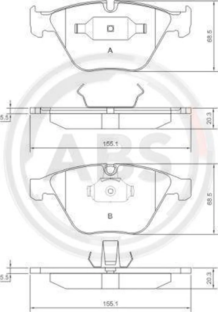 Plaquettes de frein A.B.S. 37346 d'origine pour BMW Série 3 E90